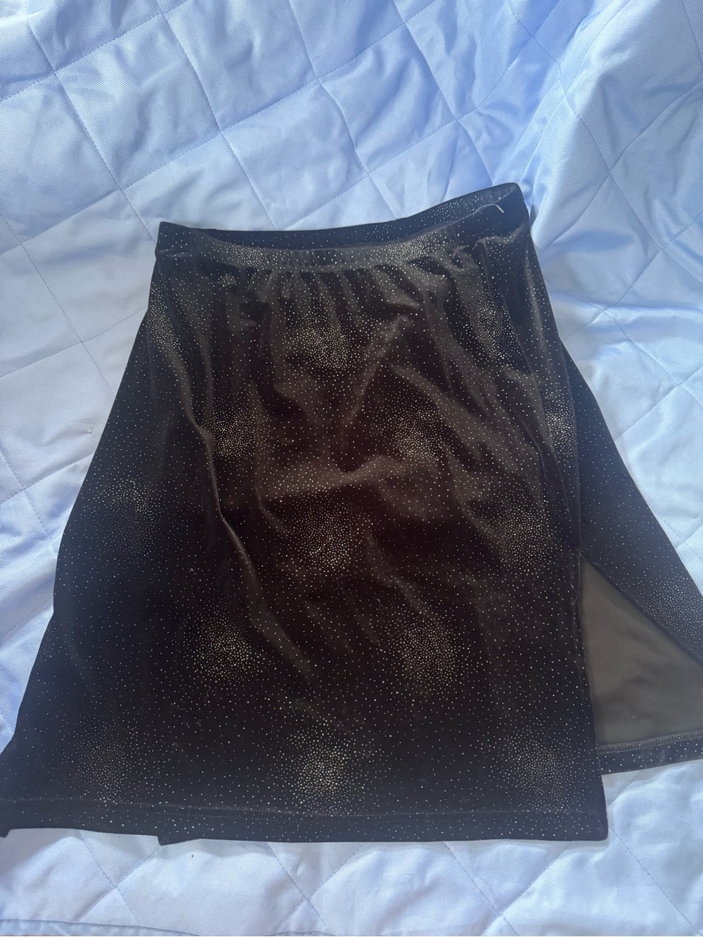Vintage 90s Whimsigoth Celestial Sparkly Short Black Velvet Skirt Autumn Goth